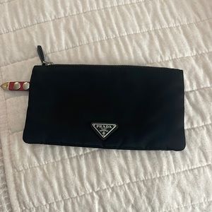 Small nylon Prada clutch